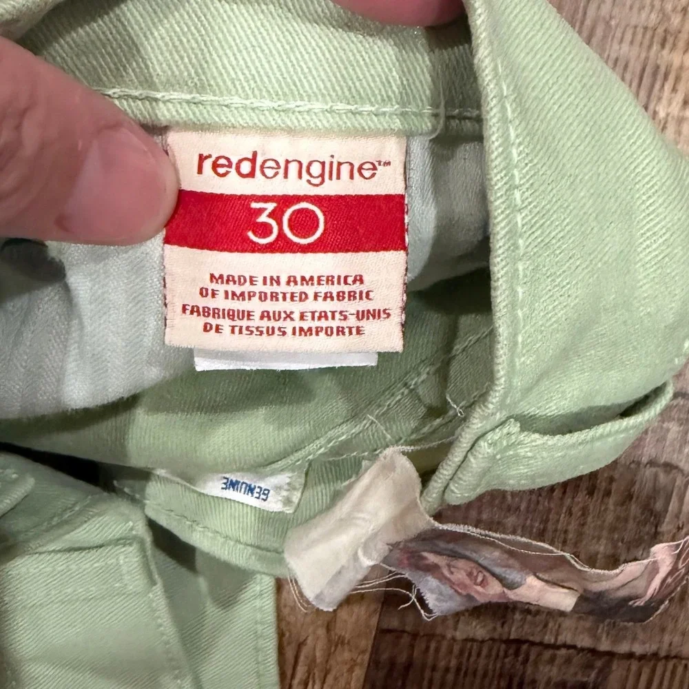 Red Engine Corvair Spearmint Green Roll Cuff‎ Boyshorts Sz 30 Made in USA 907-26